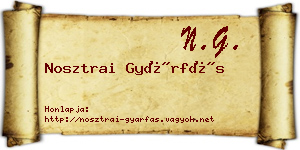 Nosztrai Gyárfás névjegykártya